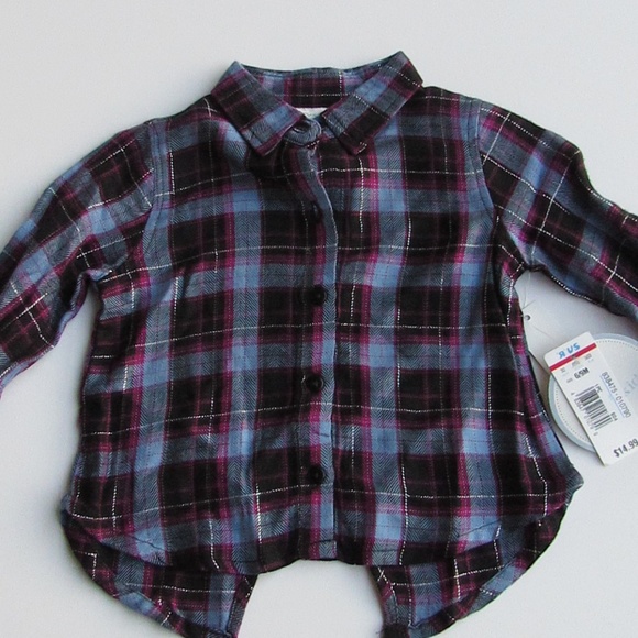 Koala Kids Girls Sz 6-9 Mo. Plaid Button Down Top - Picture 1 of 7